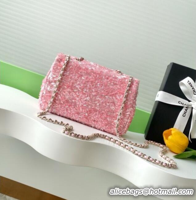 Super Quality Chanel Sequins Allover Flap Bag AS4561 Pink 2026
