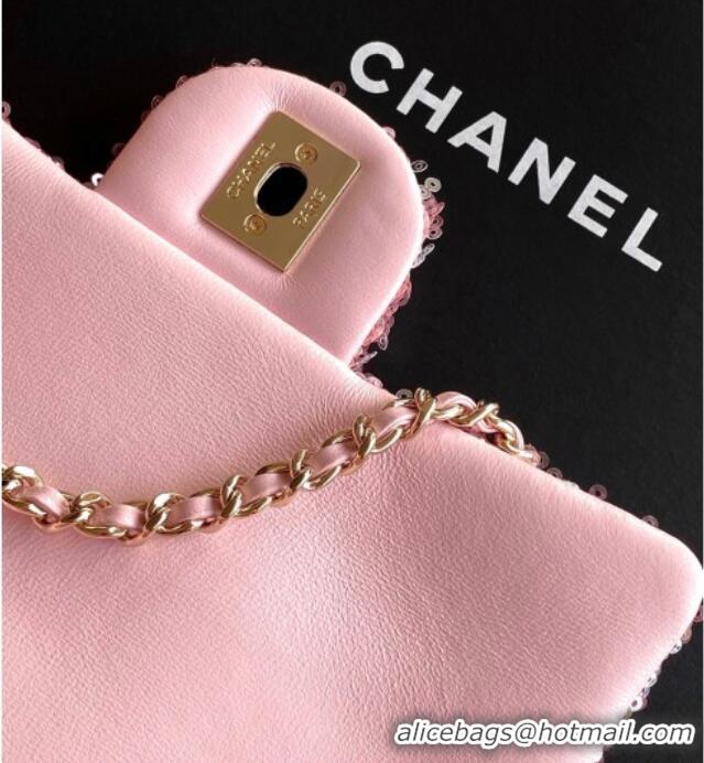 Super Quality Chanel Sequins Allover Flap Bag AS4561 Pink 2026