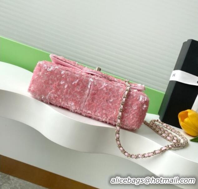 Super Quality Chanel Sequins Allover Flap Bag AS4561 Pink 2026