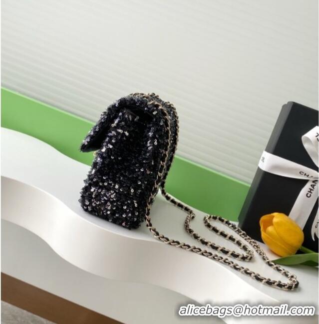 Top Grade Chanel Sequins Allover Flap Bag AS4561 Black 2026