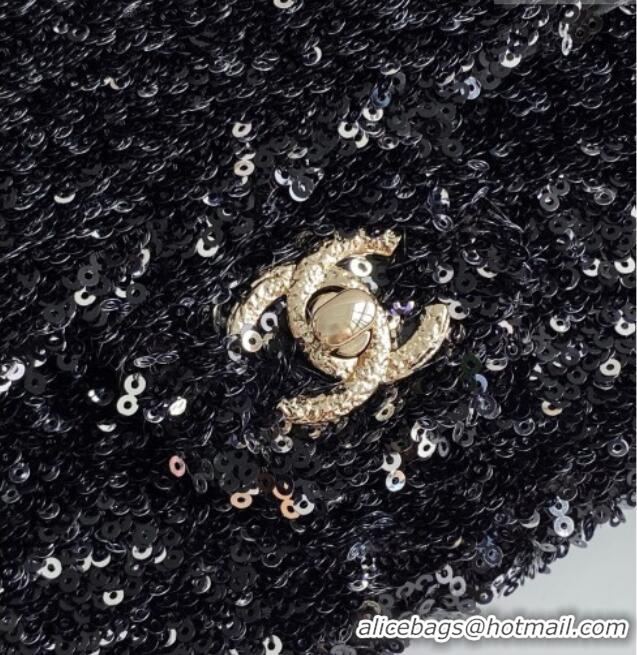 Top Grade Chanel Sequins Allover Flap Bag AS4561 Black 2026