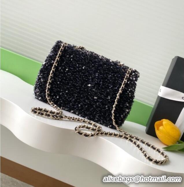 Top Grade Chanel Sequins Allover Flap Bag AS4561 Black 2026