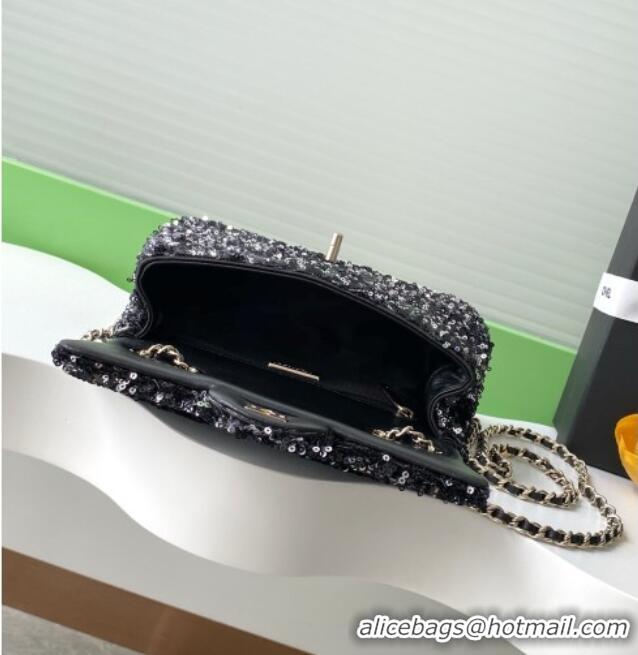 Top Grade Chanel Sequins Allover Flap Bag AS4561 Black 2026