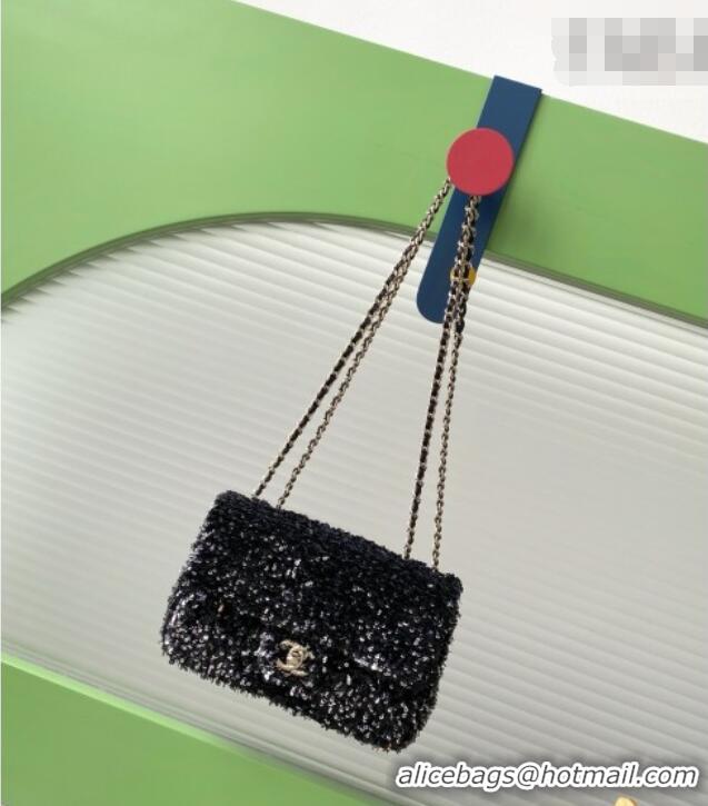 Top Grade Chanel Sequins Allover Flap Bag AS4561 Black 2026