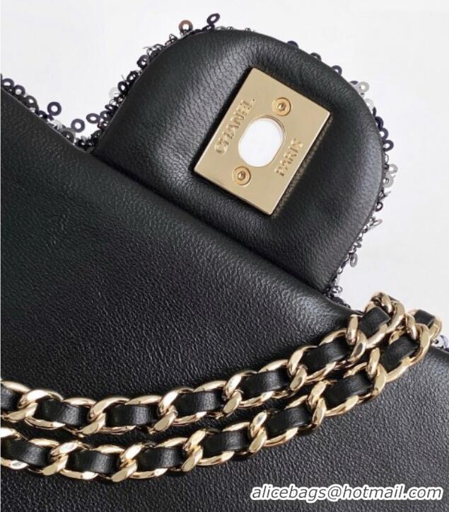 Top Grade Chanel Sequins Allover Flap Bag AS4561 Black 2026