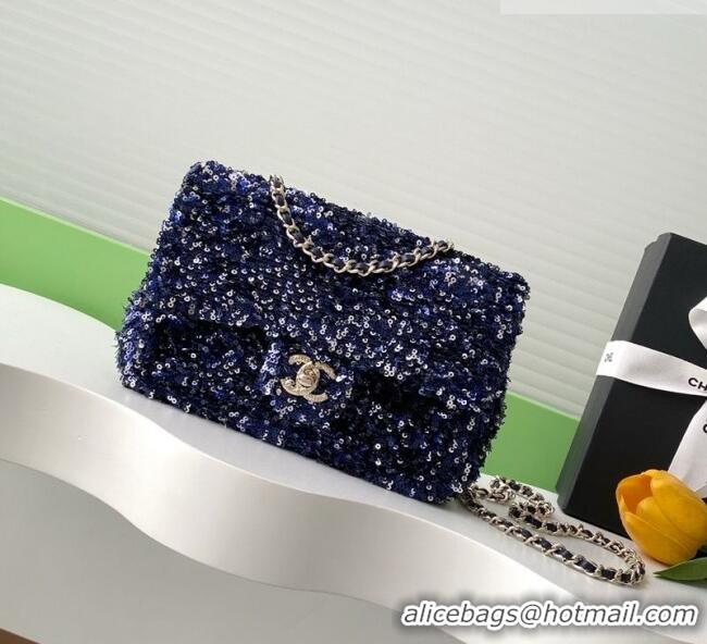 Inexpensive Chanel Sequins Allover Flap Bag AS4561 Blue 2026