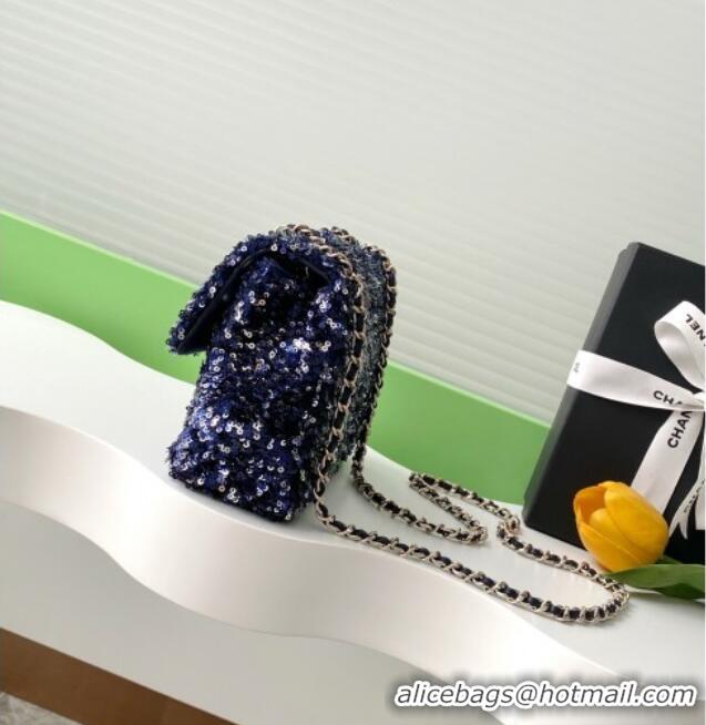 Inexpensive Chanel Sequins Allover Flap Bag AS4561 Blue 2026