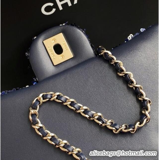 Inexpensive Chanel Sequins Allover Flap Bag AS4561 Blue 2026