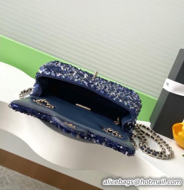 Inexpensive Chanel Sequins Allover Flap Bag AS4561 Blue 2026