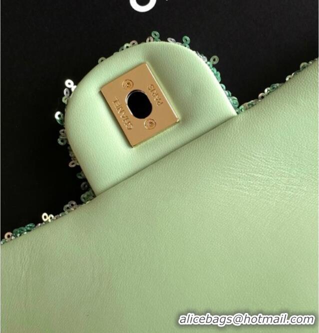 Discount Chanel Sequins Allover Flap Bag AS4561 Green 2026