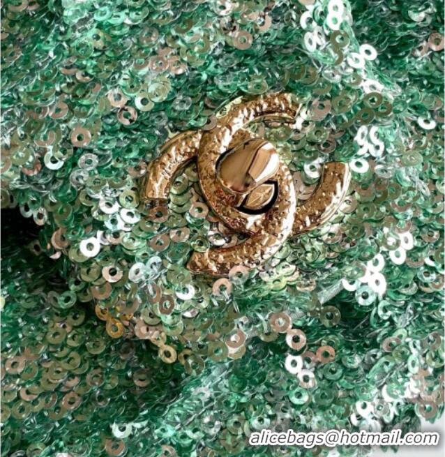 Discount Chanel Sequins Allover Flap Bag AS4561 Green 2026