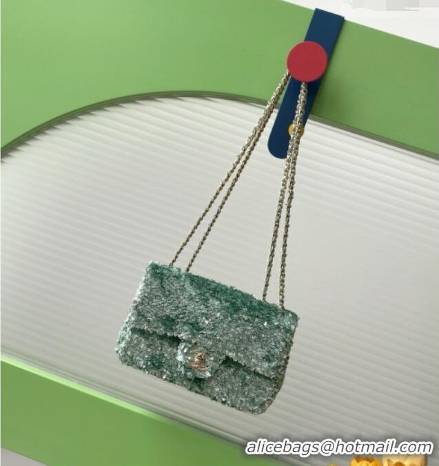 Discount Chanel Sequins Allover Flap Bag AS4561 Green 2026