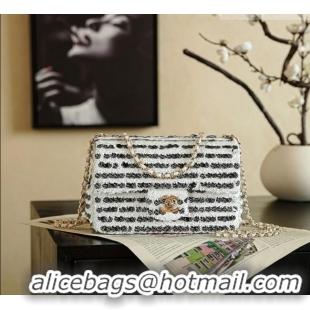 Pretty Style Chanel Sequins & Camellia Bloom Classic Flap Bag CH020302 White 2026