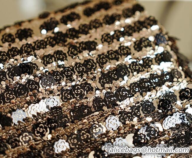 Discount Chanel Sequins & Camellia Bloom Classic Flap Bag CH020302 Gold 2026
