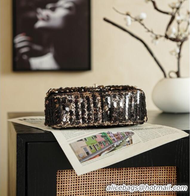 Discount Chanel Sequins & Camellia Bloom Classic Flap Bag CH020302 Gold 2026