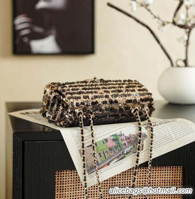 Discount Chanel Sequins & Camellia Bloom Classic Flap Bag CH020302 Gold 2026