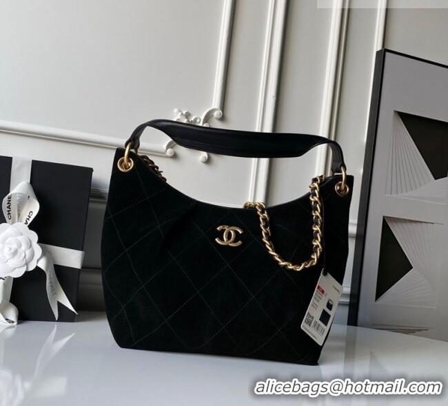 Inexpensive Chanel Suede Small Hobo Bag AS5970 Black 2026