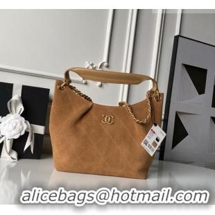 Buy Discount Chanel Suede Small Hobo Bag AS5970 Light Brown 2026