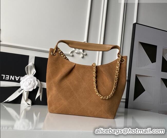 Buy Discount Chanel Suede Small Hobo Bag AS5970 Light Brown 2026