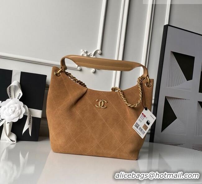 Buy Discount Chanel Suede Small Hobo Bag AS5970 Light Brown 2026