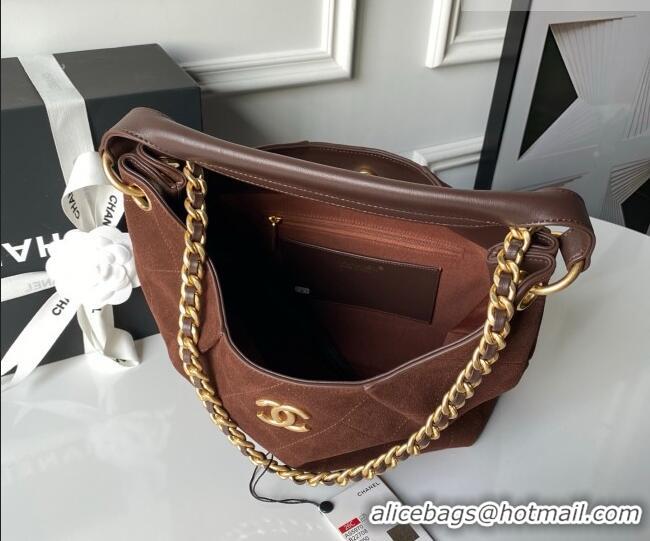 Grade Cheap Chanel Suede Small Hobo Bag AS5970 Dark Brown 2026
