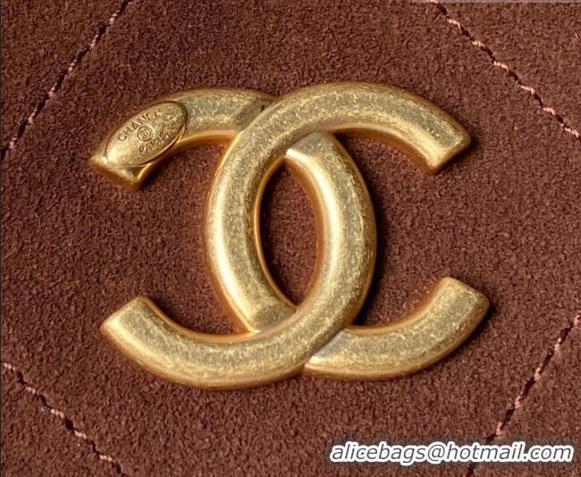 Grade Cheap Chanel Suede Small Hobo Bag AS5970 Dark Brown 2026