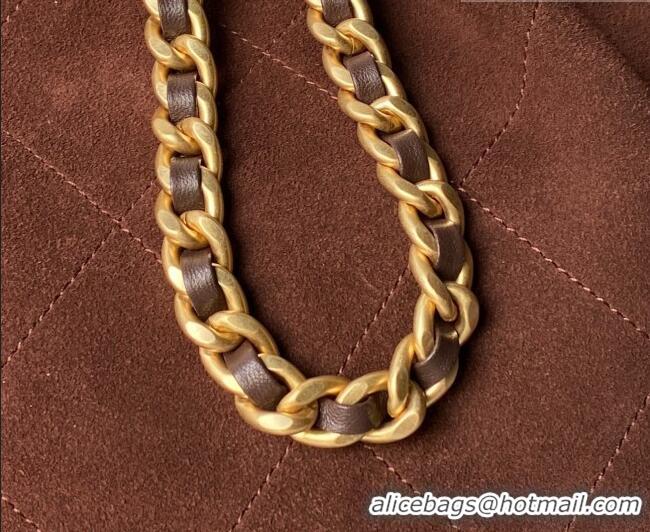 Grade Cheap Chanel Suede Small Hobo Bag AS5970 Dark Brown 2026