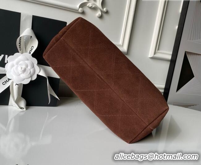 Grade Cheap Chanel Suede Small Hobo Bag AS5970 Dark Brown 2026