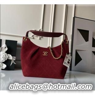 Inexpensive Design Chanel Suede Small Hobo Bag AS5970 Red 2026