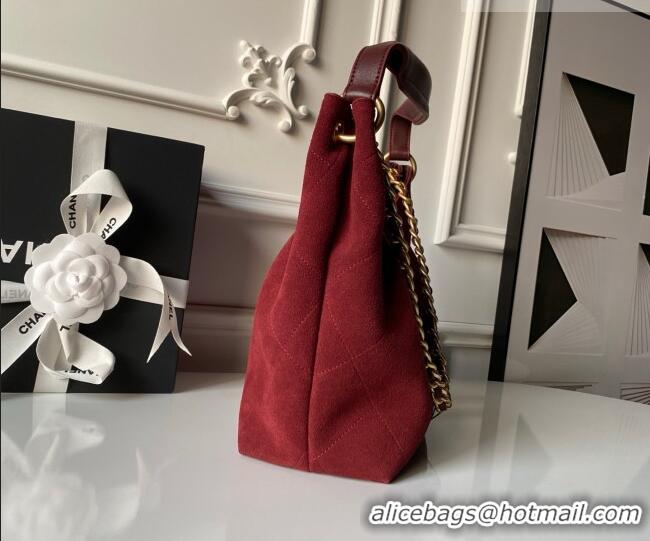 Inexpensive Design Chanel Suede Small Hobo Bag AS5970 Red 2026