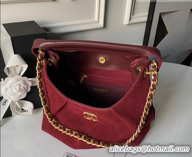 Inexpensive Design Chanel Suede Small Hobo Bag AS5970 Red 2026