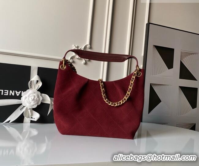 Inexpensive Design Chanel Suede Small Hobo Bag AS5970 Red 2026