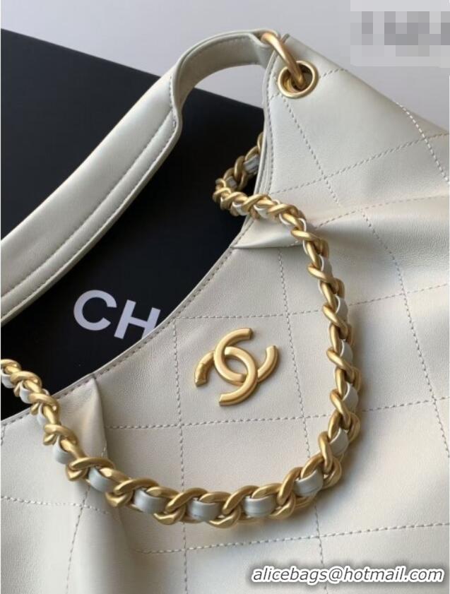 Trendy Design Chanel Calfskin Leather Small Hobo Bag AS5970 White 2026