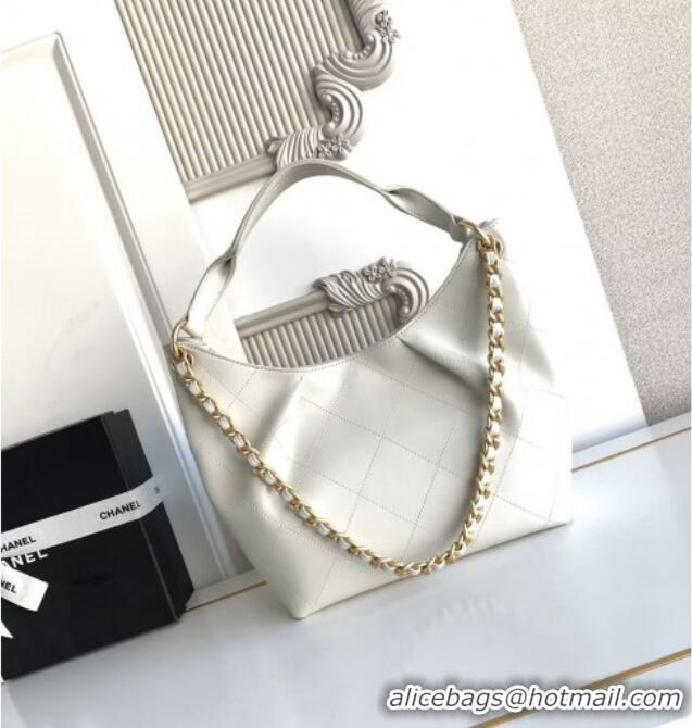 Trendy Design Chanel Calfskin Leather Small Hobo Bag AS5970 White 2026
