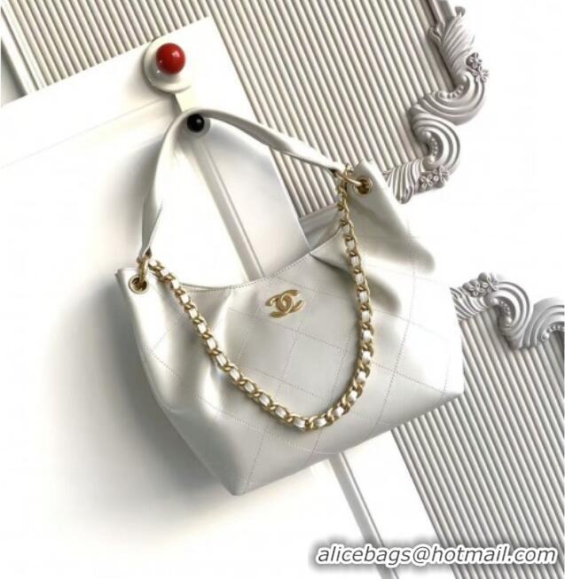 Trendy Design Chanel Calfskin Leather Small Hobo Bag AS5970 White 2026