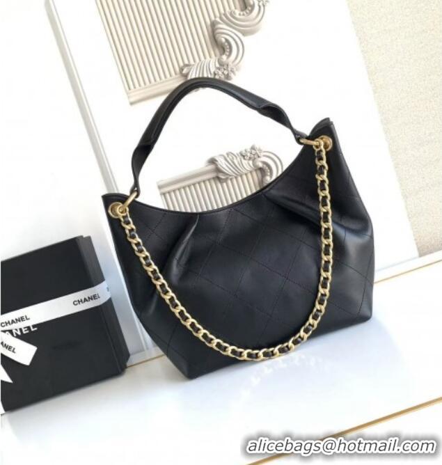 Affordable Price Chanel Calfskin Leather Small Hobo Bag AS5970 Black 2026