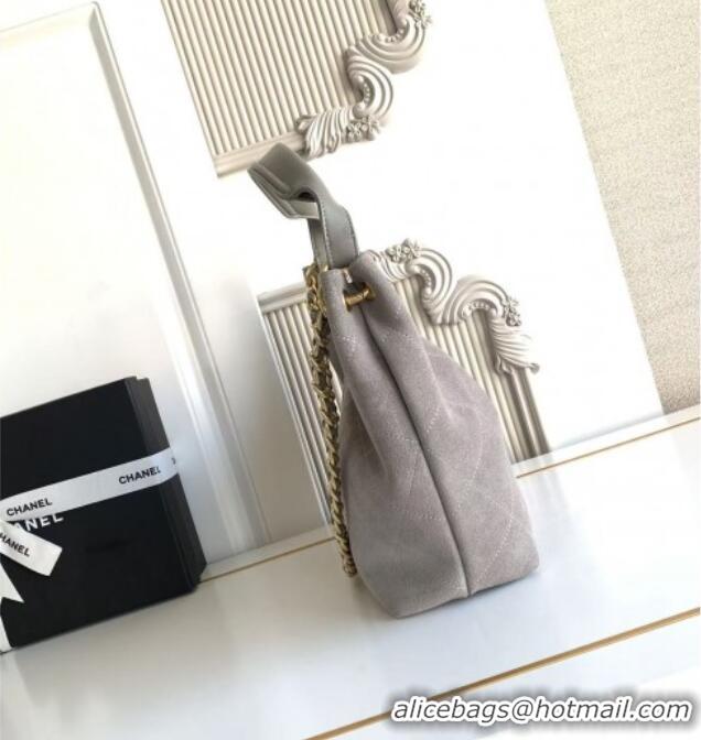 Cheap Design Chanel Suede Small Hobo Bag AS5970 Grey 2026