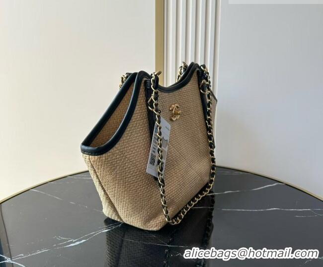 Reasonable Price Chanel Braided Straw Small Shopping Tote Bag AS6015 Beige 2026