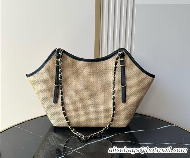 Reasonable Price Chanel Braided Straw Small Shopping Tote Bag AS6015 Beige 2026