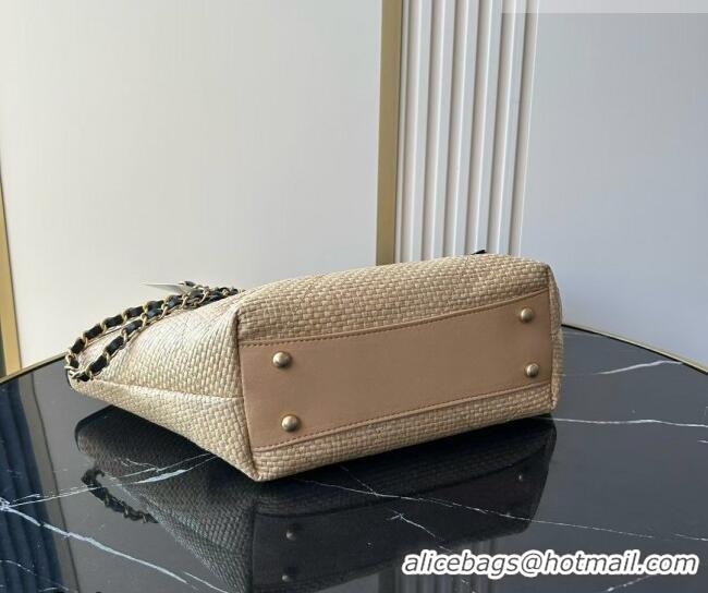 Reasonable Price Chanel Braided Straw Small Shopping Tote Bag AS6015 Beige 2026