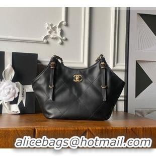 Reasonable Price Chanel Calfskin Leather Small Shopping Tote Bag AS6015 Black 2026