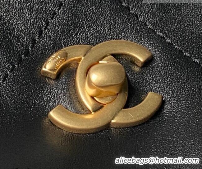 Reasonable Price Chanel Calfskin Leather Small Shopping Tote Bag AS6015 Black 2026