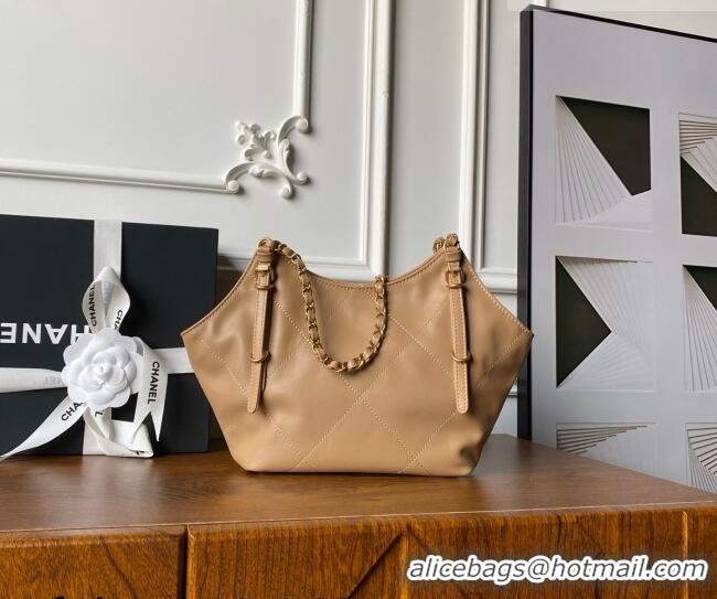 Best Price Chanel Calfskin Leather Small Shopping Tote Bag AS6015 Beige 2026