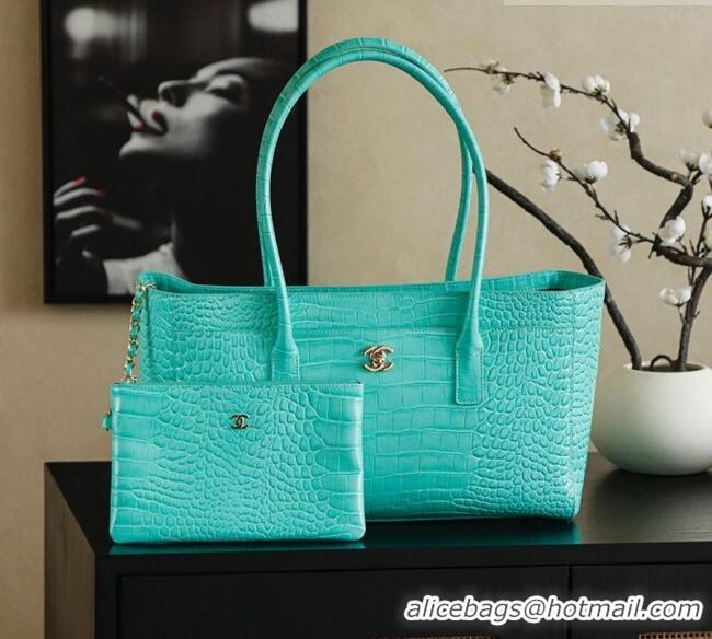 Best Design Chanel Medium Shopping Tote Bag in Crocodile Embossed Calfskin Leather AS2157 Green 2026