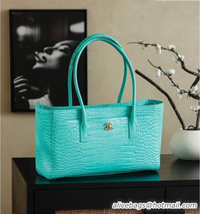 Best Design Chanel Medium Shopping Tote Bag in Crocodile Embossed Calfskin Leather AS2157 Green 2026
