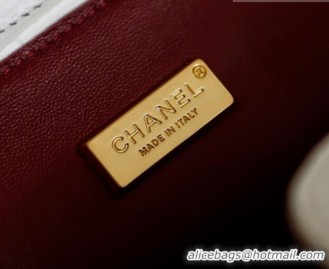 Free Shipping Chanel Medium Shopping Tote Bag in Crocodile Embossed Calfskin Leather AS2157 White 2026