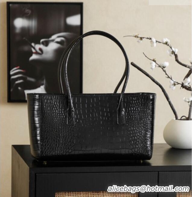 Top Quality Chanel Medium Shopping Tote Bag in Crocodile Embossed Calfskin Leather AS2157 Black 2026