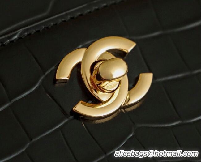 Top Quality Chanel Medium Shopping Tote Bag in Crocodile Embossed Calfskin Leather AS2157 Black 2026