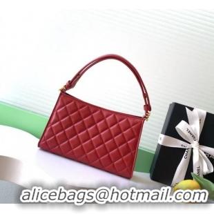 Cheap Design Chanel Lambskin Leather Hobo Bag AS6045 Red 2026