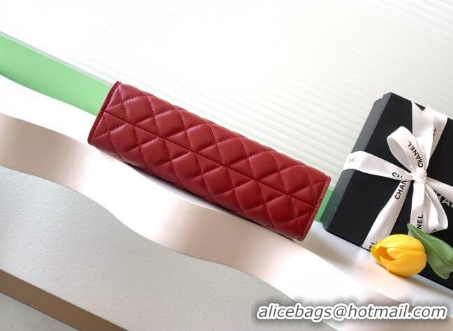 Cheap Design Chanel Lambskin Leather Hobo Bag AS6045 Red 2026